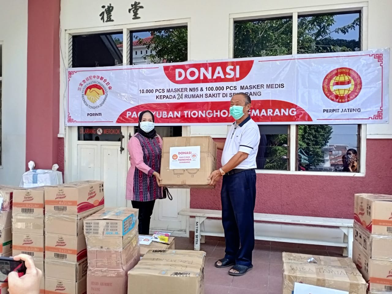 porinti semarang sumbang masker media untuk 24 rumah sakit