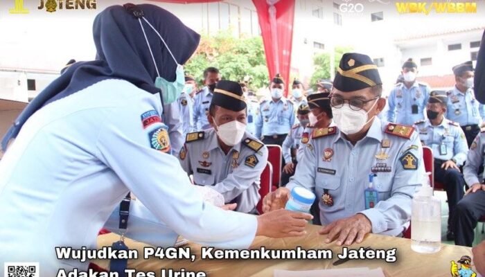 Wujudkan P4GN, Kemenkumham Jateng Tes Urine