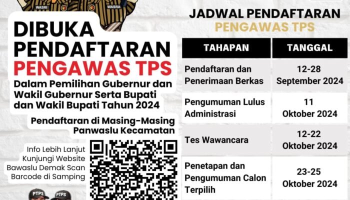 Dicari 1778 Personil Pengawas TPS. Di Demak. Ini Syarat dan Cara Melar Jadi PTPS